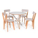 Ver imagem 1 de Conjunto de Jantar Stae 100 cm + 4 Cadeiras Estofadas