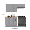 Ver imagem 2 de Cozinha Compacta Bariloche 8 Portas 2 Gavetas com Tampo 100% MDF Titânio Fosco - Indékes