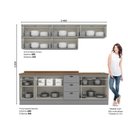 Ver imagem 3 de Cozinha Compacta Modulada 8 Peças 10 Portas 3 Gavetas Emily Cinza/Nature
