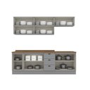 Ver imagem 4 de Cozinha Compacta Modulada 8 Peças 10 Portas 3 Gavetas Emily Cinza/Nature