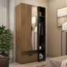 Guarda Roupa Solteiro com Espelho 2 Portas 1 Gaveta Capri  - 1