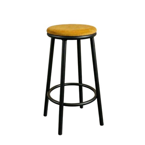 Kit 2 Banquetas Altas Estofadas para Cozinha e Balcão Luna:amarelo