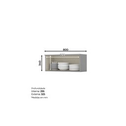 Cozinha Compacta 5 Peças com Balcão Para Cooktop Emily Espresso Móveis - 10