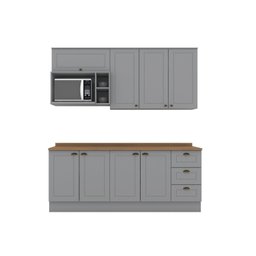 Cozinha Compacta 5 Peças com Balcão Para Cooktop Emily Espresso Móveis - 2