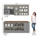 Ver imagem 3 de Cozinha Compacta Modulada 5 Peças com Balcão para Cooktop Emily Espresso Móveis Cinza/Nature