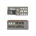 Ver imagem 4 de Cozinha Compacta Modulada 5 Peças com Balcão para Cooktop Emily Espresso Móveis Cinza/Nature