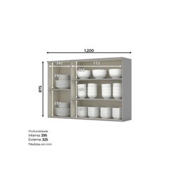 Cozinha Compacta 5 Peças com Balcão Para Cooktop Emily Espresso Móveis - 8