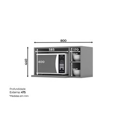 Cozinha Completa 6 Peças com Aéreo Microondas Emily - 10