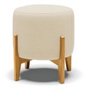 Ver imagem 1 de Puff Stella Linho Bege A19 Base Madeira Castanho - D'Rossi DRossi