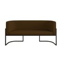 Ver imagem 5 de Kit 2 Poltronas + Sofá 2 Lugares Base de Metal Gold Corino Cor:marrom