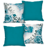 Kit com 4 Capas para Almofadas Decorativas Flores Azuis - 1
