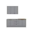 Ver imagem 2 de Cozinha Compacta Modulada 3 Peças com Tampo para Cooktop Emily Cinza/Nature