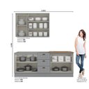 Ver imagem 3 de Cozinha Compacta Modulada 3 Peças com Tampo para Cooktop Emily Cinza/Nature