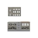 Ver imagem 4 de Cozinha Compacta Modulada 3 Peças com Tampo para Cooktop Emily Cinza/Nature