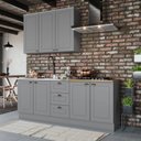 Ver imagem 1 de Cozinha Compacta Modulada 3 Peças com Tampo para Cooktop Emily Cinza/Nature