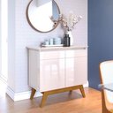 Ver imagem 4 de Painel Suspenso Loft 1.8 com Aparador Buffet Classic 2 Portas Nature Off White - Imcal