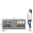 Ver imagem 2 de Cozinha Compacta Modulada 2 Peças com Tampo para Cooktop Emily Cinza/Calcare