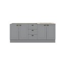 Ver imagem 4 de Cozinha Compacta Modulada 2 Peças com Tampo para Cooktop Emily Cinza/Calcare