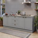 Ver imagem 1 de Cozinha Compacta Modulada 2 Peças com Tampo para Cooktop Emily Cinza/Calcare