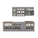 Ver imagem 4 de Cozinha Compacta Modulada 6 Peças com Tampo para Cooktop Emily Cinza/Nature