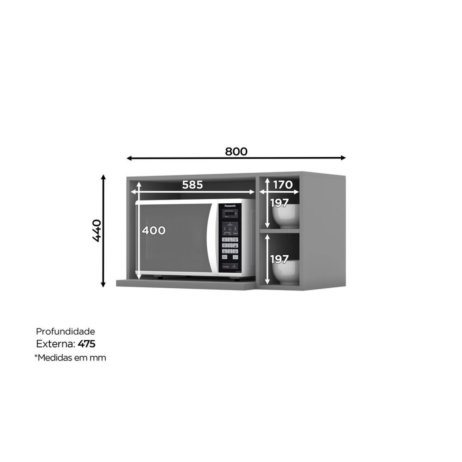 Cozinha Compacta 6 Peças com Tampo Para Cooktop Emily - 10