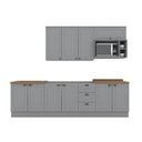 Ver imagem 2 de Cozinha Compacta Modulada 6 Peças com Tampo para Cooktop Emily Cinza/Nature