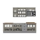 Ver imagem 4 de Cozinha Compacta Modulada 6 Peças com Tampo para Cooktop Emily Cinza/Nature