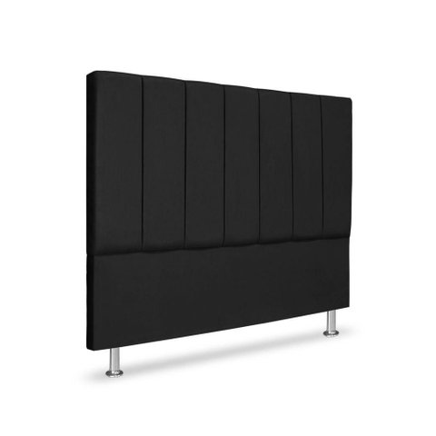 Cabeceira Estofada Cama Box Carla Linha Premium Cor:Preto;Tamanho:Casal 140 cm