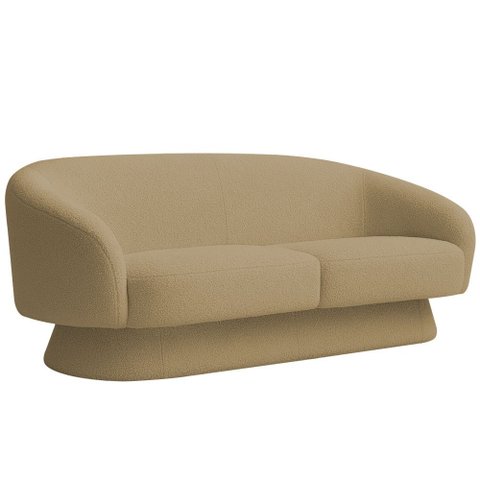 Sofá Orgânico 03 Lugares 180cm Liz Bouclé Camel - Nexta Casa