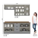 Ver imagem 4 de Cozinha Compacta Modulada 8 Portas 3 Gavetas Emily Cinza/Nature