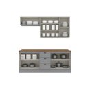 Ver imagem 3 de Cozinha Compacta Modulada 8 Portas 3 Gavetas Emily Cinza/Nature