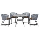 Ver imagem 1 de Mesa com 4 Cadeiras e Noronha Estofado 9 Trama Original Prata