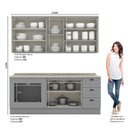 Ver imagem 3 de Cozinha Compacta Modulada 4 Peças com Balcão para Forno de Embutir Emily Cinza/Calcare