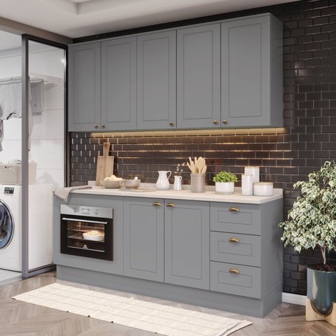 Cozinha Compacta 4 Peças com Balcão Para Forno de Embutir Emily