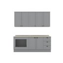 Ver imagem 2 de Cozinha Compacta Modulada 4 Peças com Balcão para Forno de Embutir Emily Cinza/Calcare