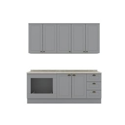 Cozinha Compacta 4 Peças com Balcão Para Forno de Embutir Emily - 2 Cozinha Compacta 4 Peças com Balcão Para Forno de Embutir Emily - 2