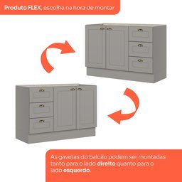 Cozinha Compacta 4 Peças com Balcão Para Forno de Embutir Emily - 5 Cozinha Compacta 4 Peças com Balcão Para Forno de Embutir Emily - 5