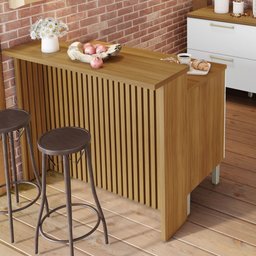 Painel Ripado Bancada Para Cozinha 120Cm  100% Mdf - 2
