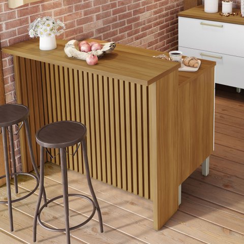 Painel Ripado Bancada Para Cozinha 120Cm  100% Mdf