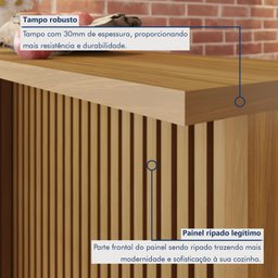 Painel Ripado Bancada Para Cozinha 120Cm  100% Mdf - 4