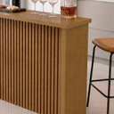 Ver imagem 7 de Painel Ripado Bancada para Cozinha 120cm 100% MDF Marrom/Freijó