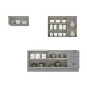 Ver imagem 4 de Cozinha Compacta Modulada 4 Peças Emily Cinza/Calcare