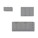 Ver imagem 2 de Cozinha Compacta Modulada 4 Peças Emily Cinza/Calcare
