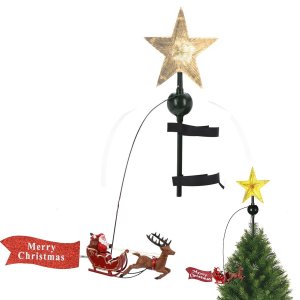 Estrela Arvore Natal Led Papai Noel Treno Acende Gira Decoraçao Natalina Casa Loja Empresa Hall Entr