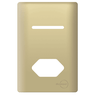 Placa 4x2 para 1 Interruptor + 1 Tomada Dourado - Novara - 1