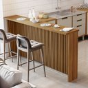 Ver imagem 2 de Painel Ripado Bancada para Cozinha 200cm 100% Mdf