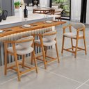 Ver imagem 2 de Kit 02 Banquetas Baixa para Cozinha Sala Jantar Bancada Cecília L02 Bouclê Creme - Lyam Decor