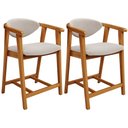 Ver imagem 1 de Kit 02 Banquetas Baixa para Cozinha Sala Jantar Bancada Cecília L02 Bouclê Creme - Lyam Decor