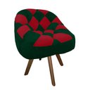 Ver imagem 2 de Poltrona Paloma Escritório Sala Giratória Madeira Suede Verde e Suede Vermelho - Dominic Decor