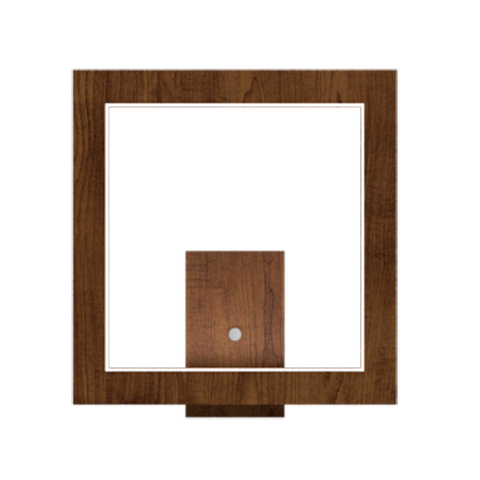 Arandela Quadrada LED 8w 2700k 40x40cm em Madeira - Imbuia